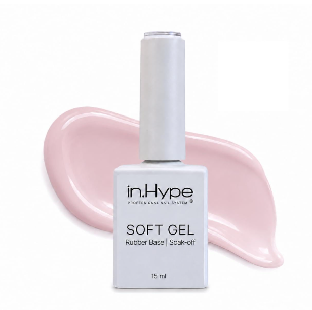 N.HYPE Elastic Rubber Base Coat. UV/LED Curable. Correcting Coating with Enhanced Adhesion. Soak OffÉ (Almond)