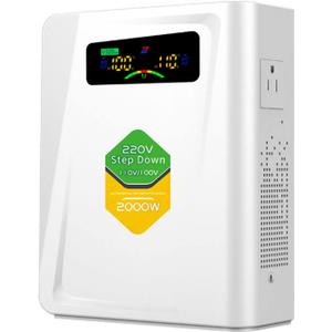 Step Down Transformer 220v to 110v Voltage Converter 2000w, No Noise, Ten Protection Functions, Suit for Juicer, Toaster, Chocolate Machine and Other US Appliances Used in Europe