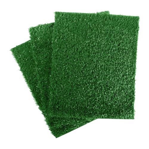 Pee Pads for Dogs - Set of Three 30x20-Inch Reusable Puppy Pads, Washable Replacement Turf Grass Mats for Potty Training - Dog House Supplies and Puppy Essentials for Medium Pets by PETMAKER