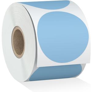 Misofuki 2" 750 Labels Blue Circle Direct Thermal Stickers Labels Roll Compatible with Zebra, Rollo, MUNBYN, Self-Adhesive Round Direct Thermal Labels C-1-bl