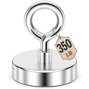 FINDMAG Strong Magnet, 350 LBS Fishing Magnet 2 Inch Neodymium Rare Earth Magnets with Lifting Eye Bolt, Heavy Duty High Power Magnets for Item Retrieval, Security Tags Removal Tool