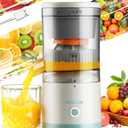Electric Juicer Rechargeable,Portable Kitchen Gadget for making Orange Juice,Squeezing Oranges,Lemons,Kiwi Fruit,Grapefruits,and Citrus Juices.Comes with USB charging and a Cleaning Brush(White)