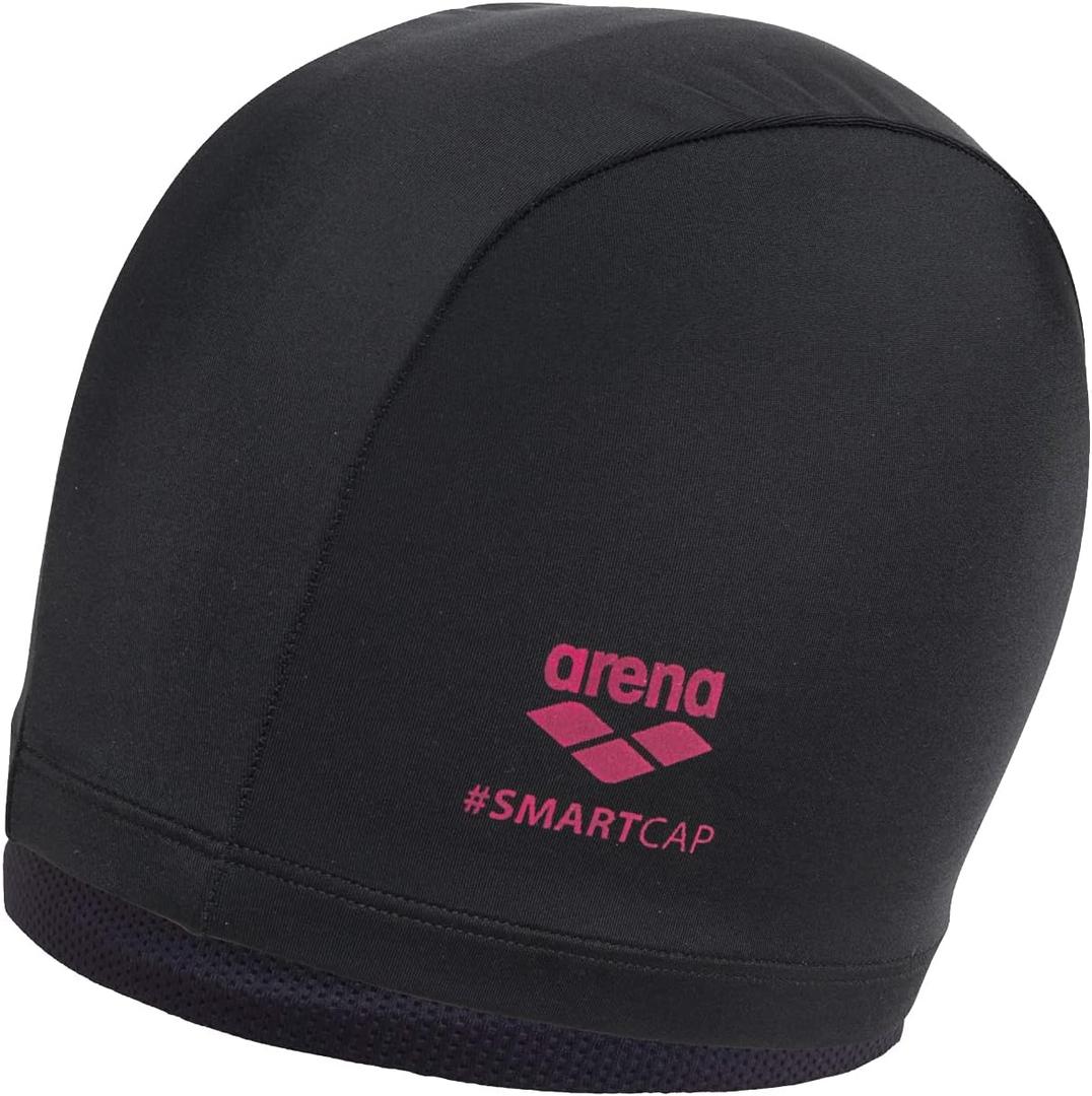 Arena Unisex Adult Smartcap Extra Soft Swim Cap for Fitness Swimmers Two-in-One Headcover for Long Hair, One Size Fits Most (Black)