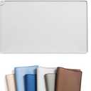 WePet Non-Slip Waterproof Pet Feeding Mat, 20x12 Inch - Silicone Dog & Cat Food Mat with Raised Edge to Stop Food Spills and Water Spills - Dishwasher Safe, Easy Clean (#07 Silver Grey Solid)