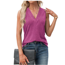 Agnes Urban Womens V Neck Tank Tops Dressy Summer Sleeveless Shirts Casual Loose Tunic Tops Blouses T Shirts Reddish Purple-L