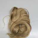 FELENDY 16" Ponytail Extension Long Curly Wavy Ponytails Clip in Claw Hair Extension Pony Tails Natural Looking Synthetic Hairpiece for Women Light Brown mix Ash Blonde