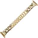 for Apple Watch Band Watch Series 7/6/5/4/3/2/1 Accessories 38mm 40mm 42mm 44mm Belt Loop Bracelet Cowboy Chain Strap Wrist Watchband (Color : Gold, Size : 44mm 42mm)