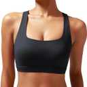 RUNNING GIRL Sports Bras for Women, Molded Cup High Impact Sports Bra Workout Bras for Women High Support Racerback (Black, M)