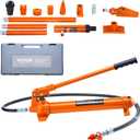 VEVOR Porta Power Kit, 10 Ton Load, Portable Hydraulic Jack with 4.6 ft Extended Oil Hose, Long Handle Design, Auto Body Frame Repair Kit with Portable Storage Case for Car Repair, Truck, Farm