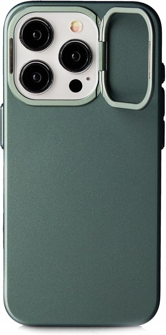 TORRAS Slim Fit Magnetic Stand for iPhone 15 Pro Case, Fit for MagSafe, Camera Kickstand, Ultra Thin Anti-Scratch Protective Matte for iPhone 15 Pro Phone Case 6.1'', Green Titanium