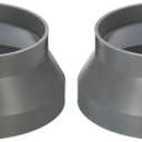 PATIKIL 8" to 6" Duct Reducer Connector, 2pcs Heating Cooling Ventilation Fire-Resistant Increaser Adapter Pipe Fitting for Vent System, Grey 200x160 mm ID (Gray)