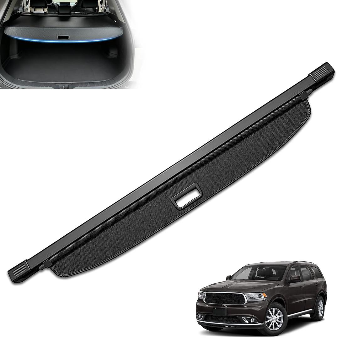 MIALUTY® Cargo Cover for 2011-2026 Dodge Durango 2nd Row (Not for R/T) Retractable Trunk Cover Durango Accessories Anti-Peeping Privacy Screen,Trunk Luggage Shield Shade Carbon Fiber Texture