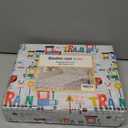 Bedmoon Boys Twin Sheets, Kids Train Soft Microfiber Twin Sheets & Pillowcases with Elastic Corner Straps, Red Blue