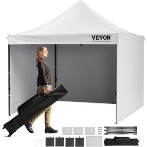 VEVOR 10x10 FT Pop up Canopy with Removable Sidewalls, Instant Canopies Portable Gazebo & Wheeled Bag, UV Resistant Waterproof, Enclosed Canopy Tent for Outdoor Events, Patio, Backyard, Party, Camping VEVOR 10x10 FT Pop up Canopy with Removable Sidewalls, Instant Canopies Portable Gazebo & Wheeled Bag, UV Resistant Waterproof, Enclosed Canopy Tent for Outdoor Events, Patio, Backyard, Party, Camping