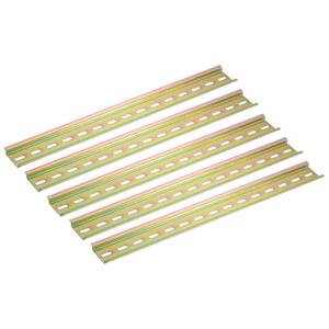 MECCANIXITY 5 Pcs DIN Rail Slotted Iron Mounting Guide 20" Long 35mm Wide 7.5mm High Bronze Tone