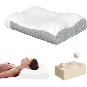 Cervical Memory Foam Pillow for Neck Pain Relief – Ergonomic Contour Pillow for Side, Back & Stomach Sleepers – Eco-Friendly & Durable