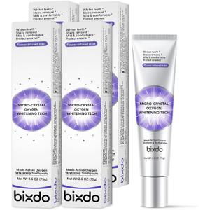 Pap Teeth Whitening Toothpaste, Hydroxyapatite Enamel Repair for Sensitive Teeth & Gums, Fluoride-Free, 28 Days Brightening, Flower Mint, 2.6oz (Pack of 4)