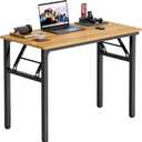 Need Office Computer Desk 35.8 Inch Sturdy Folding Laptop Table Teak