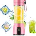 Cordless Personal Mini Blender - 380ML BPA-Free Travel Cup, Powerful Stainless Steel Blades, USB Rechargeable, Suit for Quick Juices & Smoothies