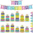 Birthday Graph Bulletin Board Set Colorful Happy Birthday Bulletin Board Decorations Classroom Chart Calendar Cutout (Colorful)