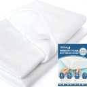 Twin XL Mattress Topper Cover 3-4 Inch, Removable Viscose Made From Bamboo Zippered Cover for Latex Topper, Extra Long Protector With Straps