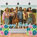 Bank of Other Birthday Decorations,Bank of Other Backdrops for Party Decorations Supplies, Happy Birthday Banner Backdrop for Party Supplies (5x3ft)