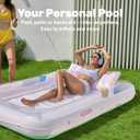 SLOOSH Inflatable Tanning Pool Lounger Float, 85" x 57" Pool Floats Adult with Pillow, 4 in 1 Suntan Tub Raft Floatie,Sunbathing Bed Lounge for Water Blow Up Ball Pit Party Gifts, XL-Cyan Pink