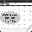 Desk Calendar 2026-2027, 14" X 11" Desktop Calendar 2026-2027, 18 Months Calander Runs from Jan. 2026 to Jun. 2027, Academic Monthly Planner for Home School Office (White and Black)