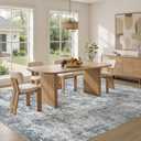 9x12 Area Rugs for Living Room: Washable Large Neutral Abstract Rug Soft Non Slip Stain Resistant Low Pile Indoor Carpet for Bedroom Dining Room Nursery Office Playroom - Blue Grey