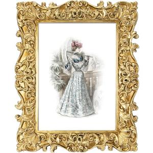 5x7 Picture Frames Vintage Photo Frame with Glass Front Antique Picture Frame for Tabletop Wall Hanging (5x7, Shiny Golden)