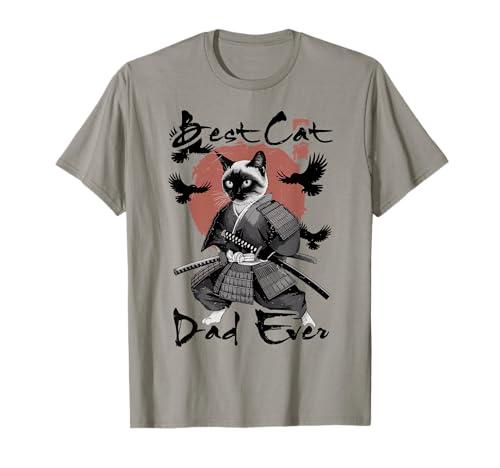 Best Cat Dad Ever Siamese Samurai Funny Daddy Father Day T-Shirt XL Gray Best Cat Dad Ever Siamese Samurai Funny Daddy Father Day T-Shirt XL Gray