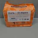 Pura Hypoallergenic Diapers, Size 1 (4-11 lbs), Newborn, Totally Chlorine Free, Wetness Indicator, Suitable for Sensitive Skin, Soft Organic Cotton Comfort, Overnight, 1 Pack of 32 Baby Diapers