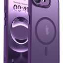 YEMORAN Compatible with iPhone 16E Case with Built-in Camera Lens Protector Translucent Magnetic iPhone 16E Phone Case 6.1" [Compatible with Mag-Safe][Great Grip Feeling], Purple