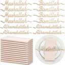 12 Set Ramadan Wood Sign and Cotton Cloth Napkins Ramadan Table Decor Gifts Plate Setting Plate Sign Eid Mubarak Decorations for Eid Ramadan Islamic Muslim Home Party Wedding (Mixed Styles)