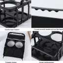 Portable Drink Carrier,Reusable Beer Bottle Coffee Cup Holder,Beer Bottle Drink Caddy for Delivery,4 Holes Cup Holders with Handle for Catering Restaurant Travel Car,Black