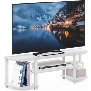 Furinno Turn-S-Tube Wide TV Entertainment Center, White