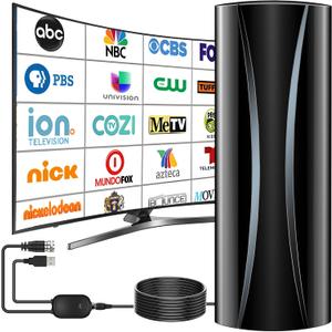 5000+ Miles Indoor TV Antenna,2026 Strongest Digital Antenna for Smart TV and Old TVs, 360 Reception HD Antenna for Local Channels with Amplifier Signal Booster Support 4K 8K 1080p-40ft Coaxial Cable