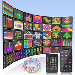 ASTRAEA Smart Curtain Lights 400 LED Curtain Light with APP & Remote,Music Sync,Timer,Indoor Outdoor 6.6Ftx6.6Ft DIY String Fairy Light for Christmas,Halloween,4th of July,Bedroom Wall Backdrop Yard