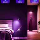 Spot Lights Indoor 3W RGB Uplighting Indoor Spotlight Lamp for Plants 120V Up Lights Christmas Decor US 2-Plug 6 FT Cord with Floor Foot Switch (1 Pack with Base)