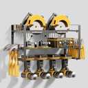 Power Tool Organizer Wall Mount - Heavy Duty Garage Storage Rack for Drills, Cordless Tools, and Hand Tools - Workshop, Shed, Pegboard or Basement (3 Tier 4 Drill Holders, 16 Inch)