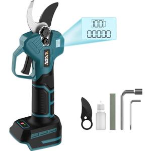 Brushless Electric Pruning Shears for Makita 18V Battery, Portable Cordless Pruning Shears with LCD DisplaySK5 Blades, Adjustable Cutting Diameter 0.8-1.2 Inch for Gardening Tree Pruning(NO Battery)