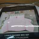 Juicy Couture Ribbon Ruched 3 Piece Full/Queen Comforter Set, Pink Marshmellow Bedding Ensemble