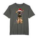 German Shepherd Dog Tree Christmas Lights Dog Lover Pajama T-Shirt Size Large