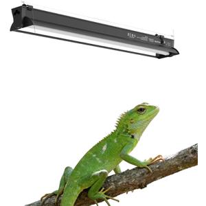T5 HO UVB Lighting Kit, 8W Terrarium Hood with Detachable Curved Reflector, Desert 10.0 UVB T5 Lamp (24 Watts)