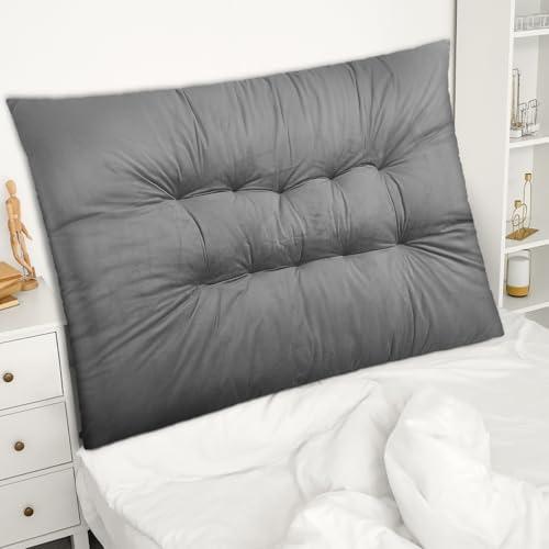 Threehoney College Dorm Headboard Twin XL Velvet Ultra Thick Cushion Tufted Headboard with Wall Hooks for College Dorm Room Bed Decor, 39.25" x 34" x 3.15"(Elegant Color)