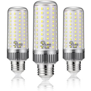 E26 LED Bulb,20W LED Corn Light Bulb 180W Equivalent 6000K Daylight White 2000LM Non-dimmable Flicker Free Ceiling Fan LED Corn Bulb for Indoor Outdoor Home Garage, 3-Pack (Daylight White)