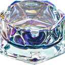 Glass Ashtray for Cigarettes, Tabletop Ashtray and Modern Decoration for Home Office Bar Restaurant Indoor Outdoor (Multicolored Small Size)