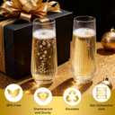 Goodluck 48pack Clear Disposable Champagne Flutes9oz Stemless Champagne Flutes,Stemless Disposable Clear Plastic Toasting Glasses for Weddings, Birthday Parties, Family Gatherings, Bars