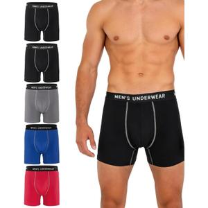 5 x Men's Incontinence Underwear, 100ML Absorb Leak Proof Boxer Briefs with Upgraded Rapid-Absorption Core - Washable Reusable Cotton Incontinence Briefs for Men Heavy Flow Bladder Leak Protection 5 Pack, M