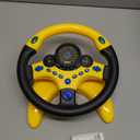 Coherny Simulated Driving Controller Portable Simulated Driving Steering Wheel Copilot Toy Children's Educational Sounding Toy Small Steering Wheel Toy Gift Funny Interactive Driving Wheel with Music (Yellow)